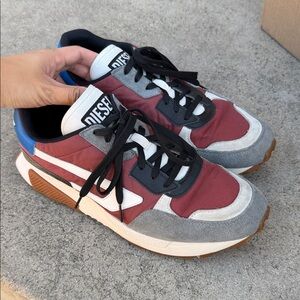 Diesel Men's Red and Gray Athletic Shoes